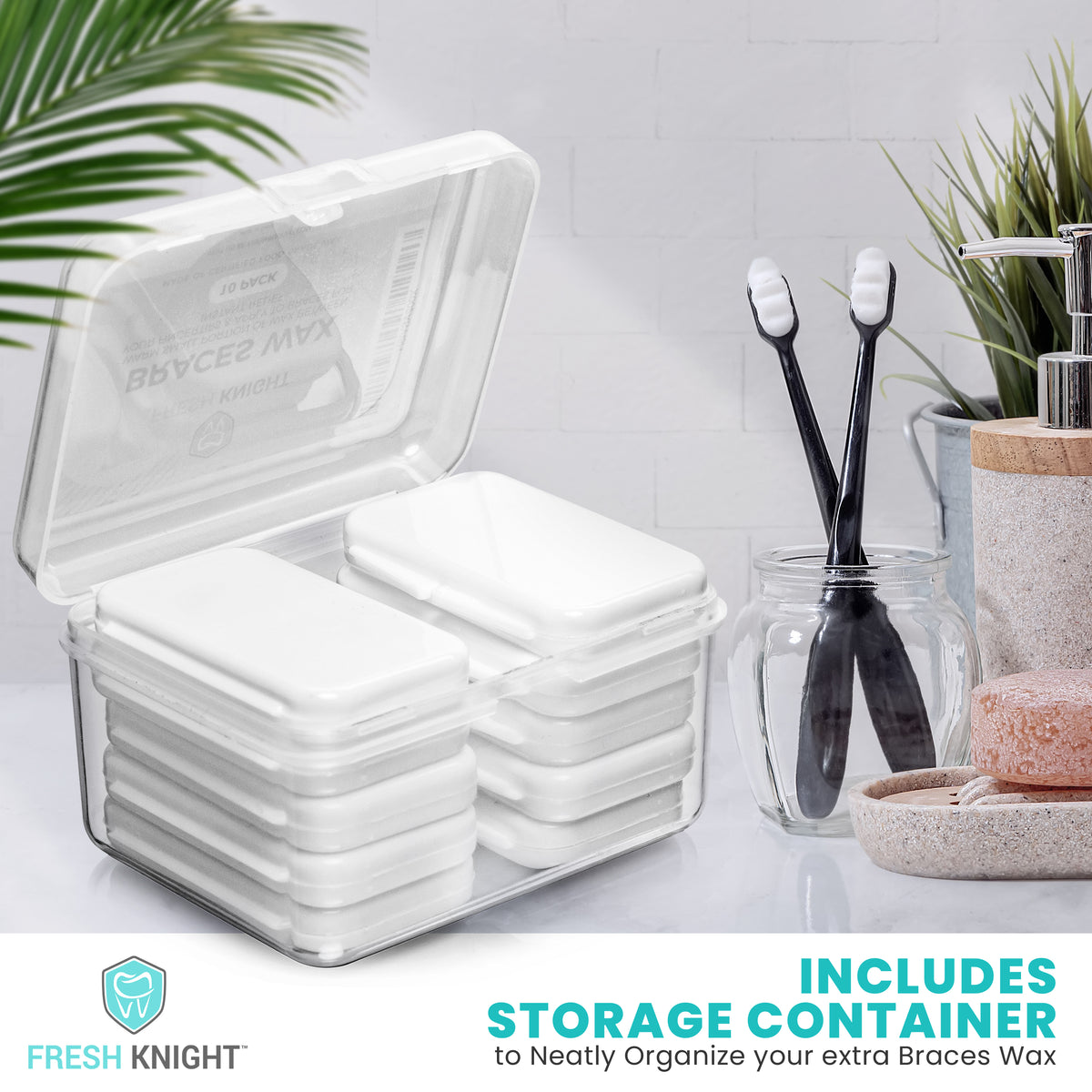 Premium Braces Wax 10 pack with FREE storage case. FreshKnight