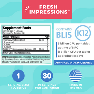 Fresh Impressions - Strawberry Oral Probiotic Lozenges for Kids