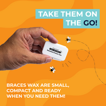 Load image into Gallery viewer, Natural Braces Wax made from Beeswax Pre-cut strips - 6 pack