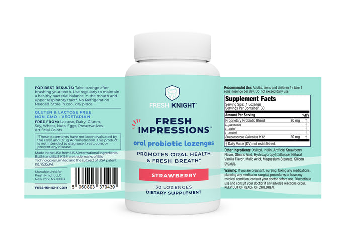 Fresh Impressions - Strawberry Oral Probiotic Lozenges for Kids