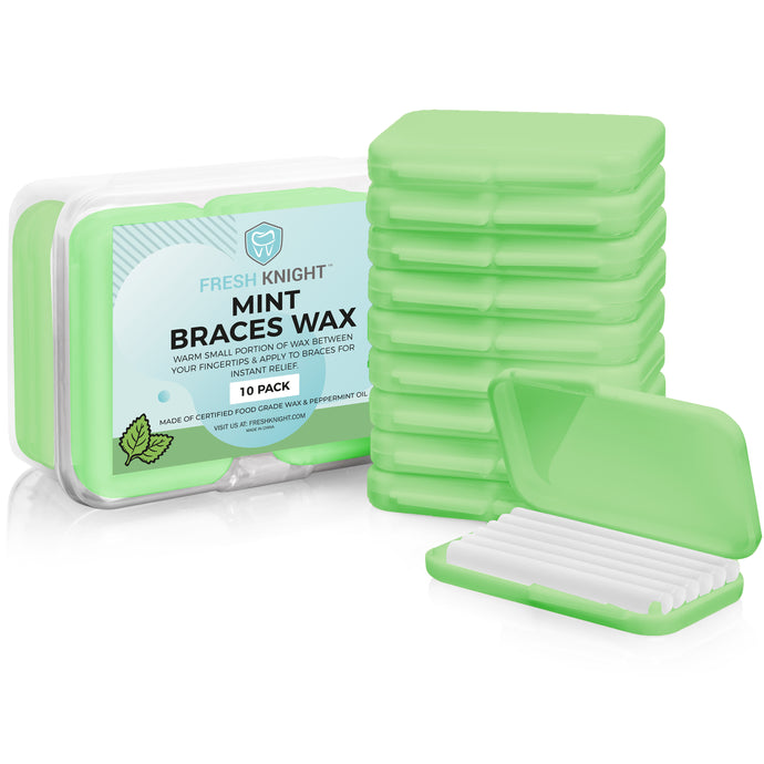 Premium MINT Braces Wax- 10 pack with FREE storage case.