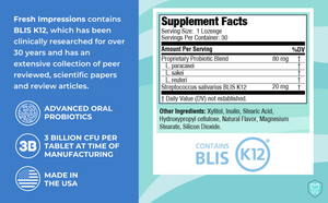 Fresh Impressions - Mint Oral Probiotic Lozenges