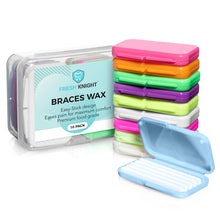 Load image into Gallery viewer, Premium Braces Wax- 10 pack Fun &amp; Bright Colors with FREE storage case.