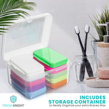 Load image into Gallery viewer, Premium Braces Wax- 10 pack Fun &amp; Bright Colors with FREE storage case.