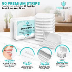 Premium Braces Wax- 10 pack with FREE storage case.